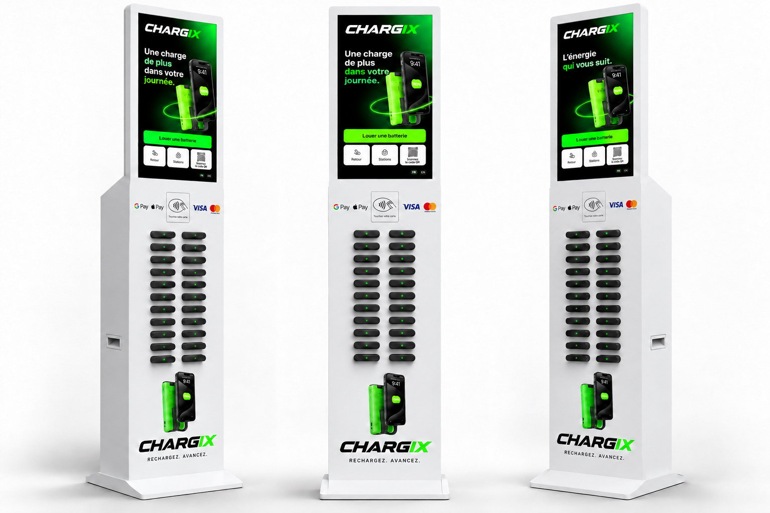 Trois perspectives du concept de borne Chargix